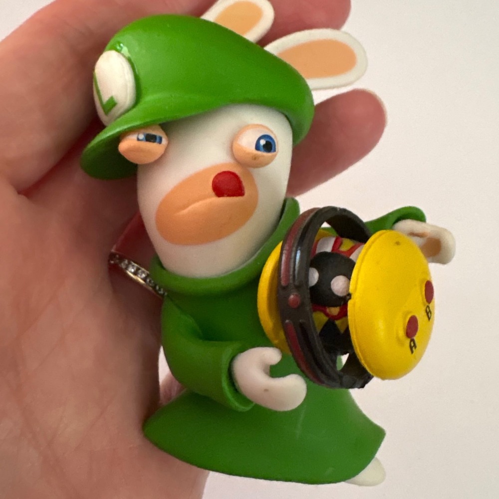 Ubisoft Mario + Rabbids Kingdom Battle Rabbid Luigi Mini Figure 3" Green Rabbit - Picture 2 of 8